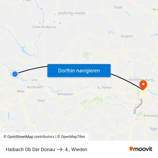 Haibach Ob Der Donau to 4., Wieden map