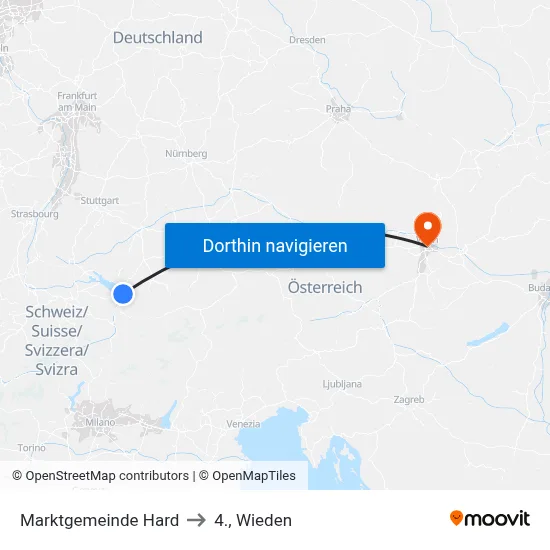 Marktgemeinde Hard to 4., Wieden map