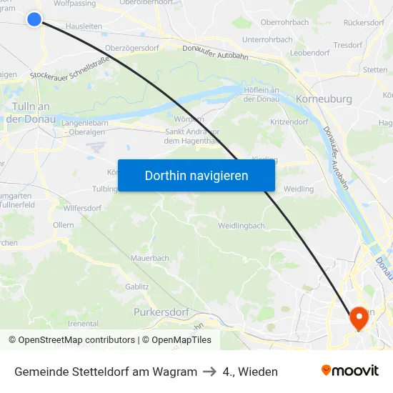 Gemeinde Stetteldorf am Wagram to 4., Wieden map