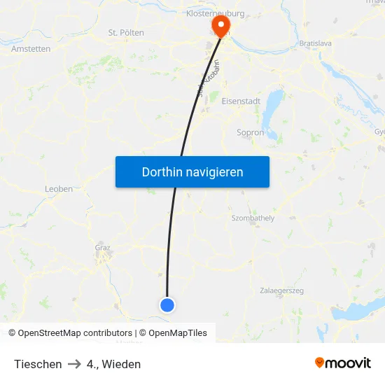Tieschen to 4., Wieden map