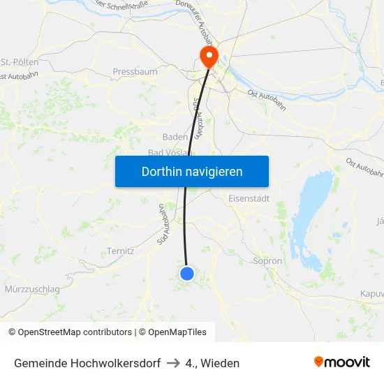 Gemeinde Hochwolkersdorf to 4., Wieden map