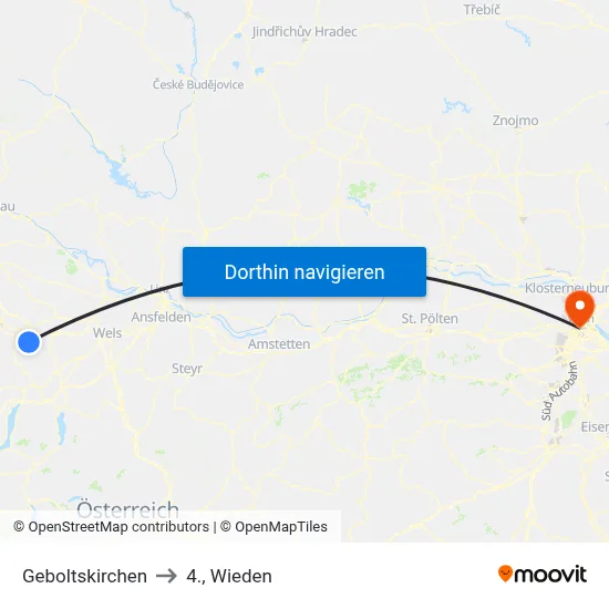 Geboltskirchen to 4., Wieden map
