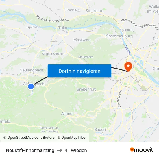 Neustift-Innermanzing to 4., Wieden map