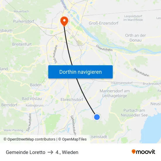 Gemeinde Loretto to 4., Wieden map