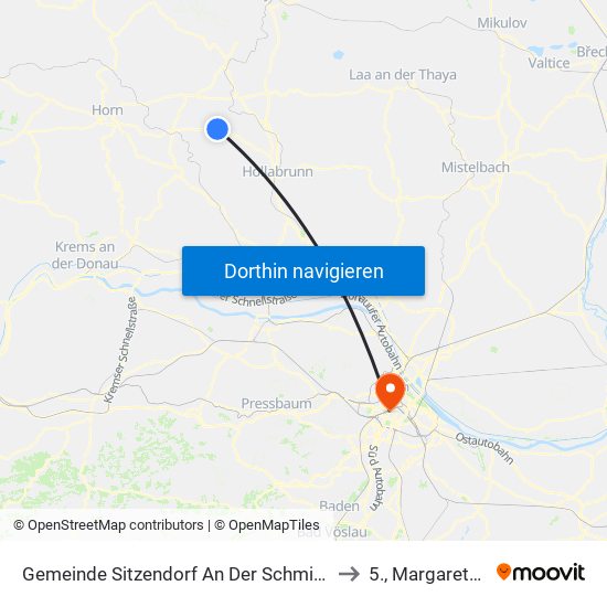 Gemeinde Sitzendorf An Der Schmida to 5., Margareten map