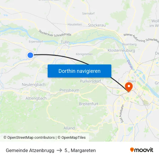 Gemeinde Atzenbrugg to 5., Margareten map