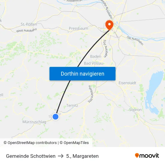 Gemeinde Schottwien to 5., Margareten map