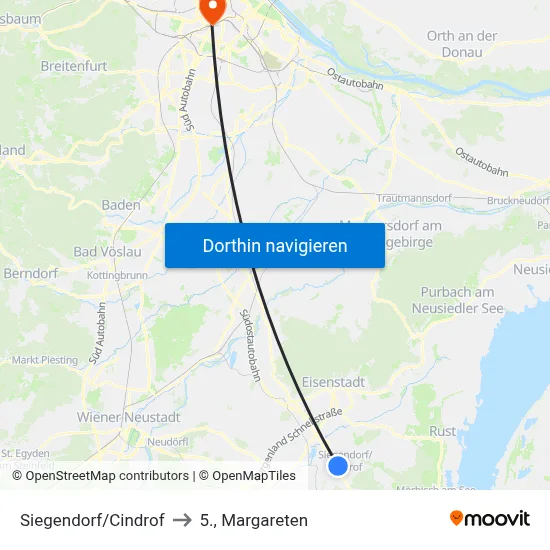 Siegendorf/Cindrof to 5., Margareten map