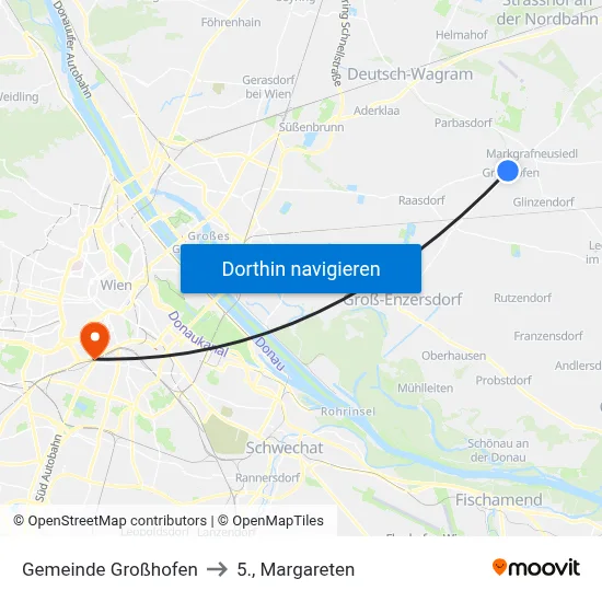 Gemeinde Großhofen to 5., Margareten map