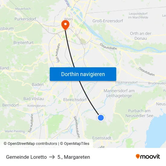 Gemeinde Loretto to 5., Margareten map