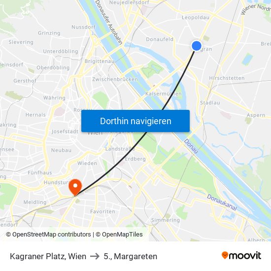 Kagraner Platz, Wien to 5., Margareten map