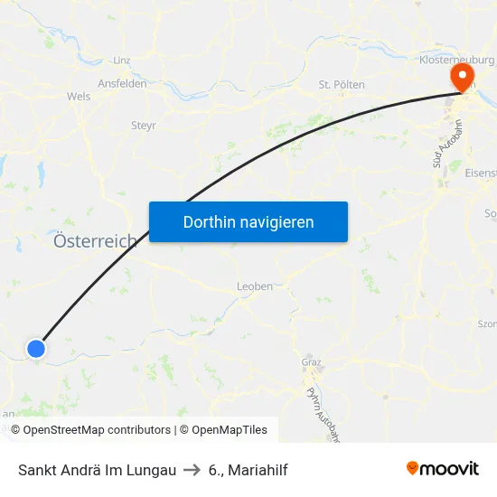 Sankt Andrä Im Lungau to 6., Mariahilf map