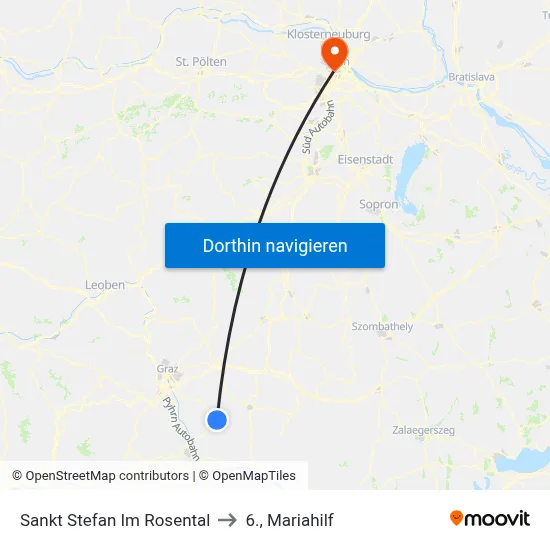 Sankt Stefan Im Rosental to 6., Mariahilf map
