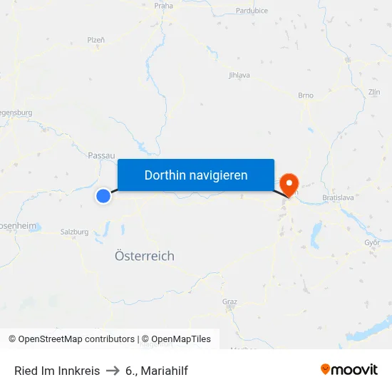 Ried Im Innkreis to 6., Mariahilf map