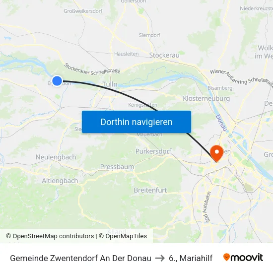 Gemeinde Zwentendorf An Der Donau to 6., Mariahilf map