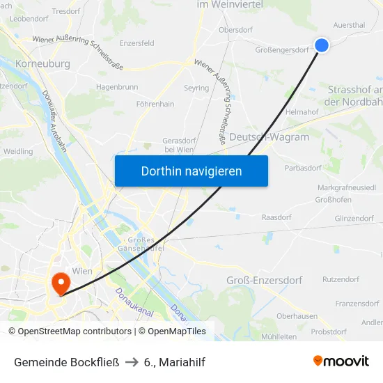 Gemeinde Bockfließ to 6., Mariahilf map