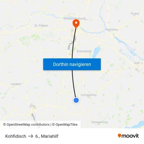 Kohfidisch to 6., Mariahilf map