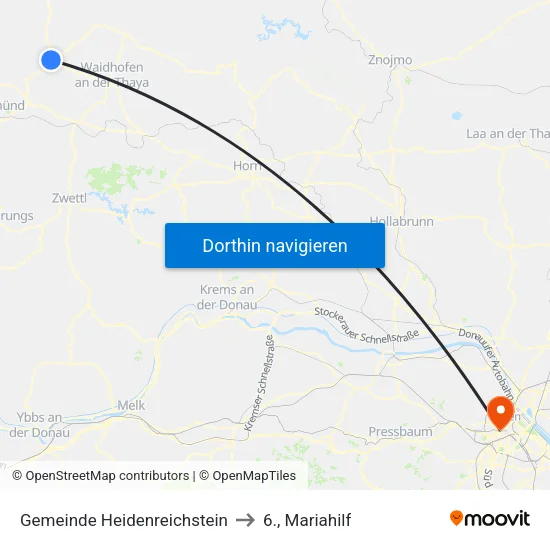 Gemeinde Heidenreichstein to 6., Mariahilf map