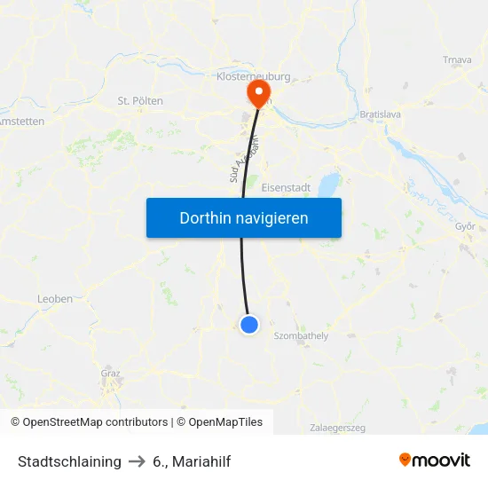 Stadtschlaining to 6., Mariahilf map