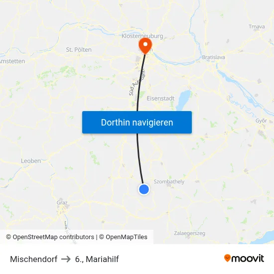 Mischendorf to 6., Mariahilf map
