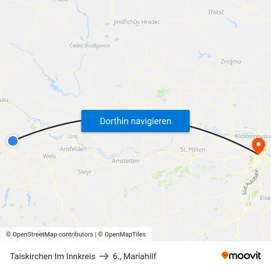 Taiskirchen Im Innkreis to 6., Mariahilf map