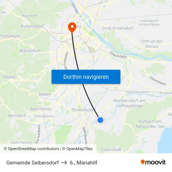 Gemeinde Seibersdorf to 6., Mariahilf map