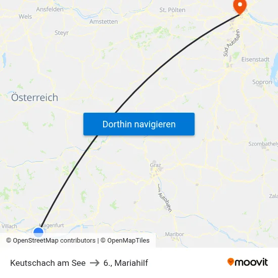 Keutschach am See to 6., Mariahilf map
