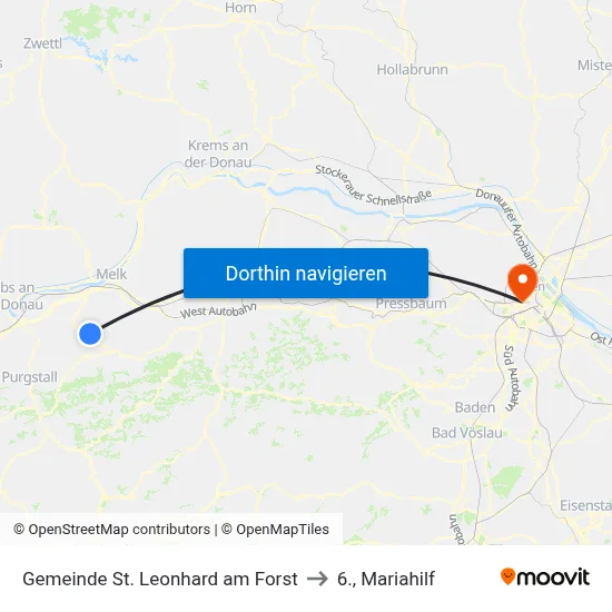 Gemeinde St. Leonhard am Forst to 6., Mariahilf map