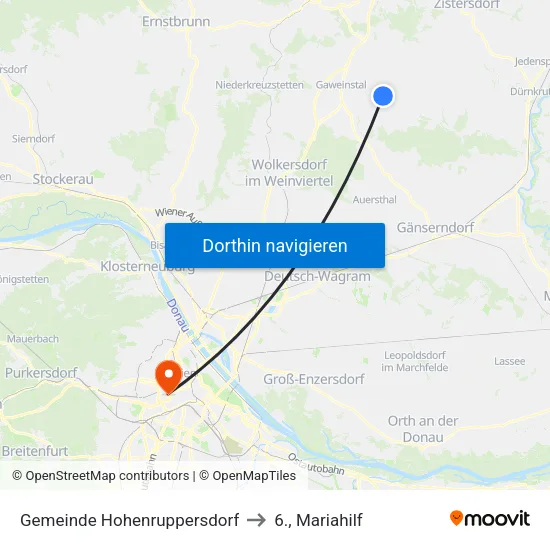 Gemeinde Hohenruppersdorf to 6., Mariahilf map