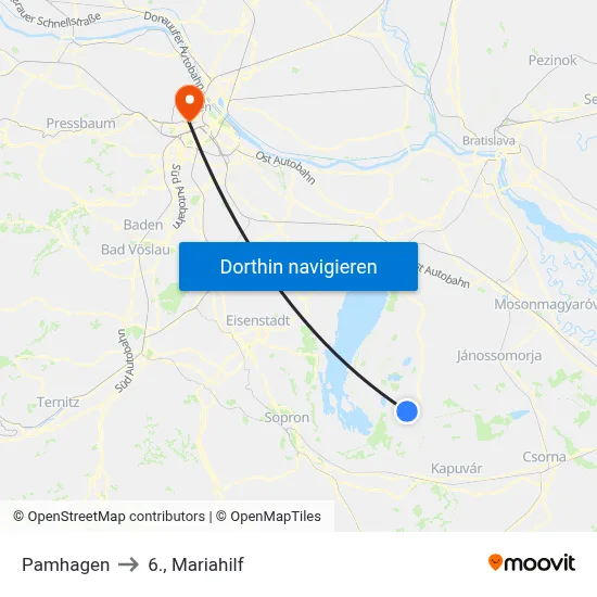 Pamhagen to 6., Mariahilf map