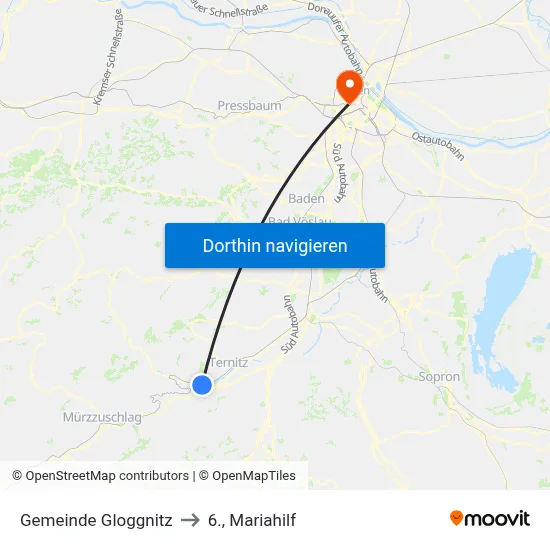 Gemeinde Gloggnitz to 6., Mariahilf map