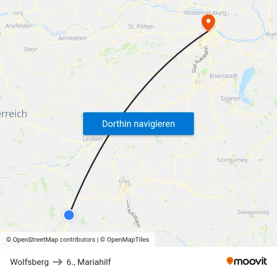 Wolfsberg to 6., Mariahilf map