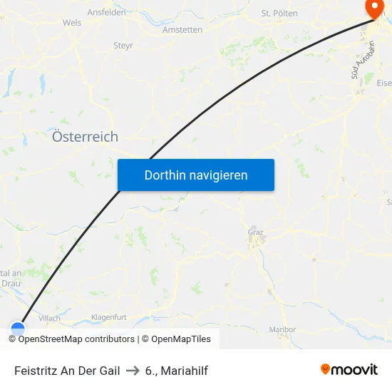 Feistritz An Der Gail to 6., Mariahilf map