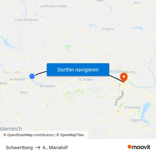 Schwertberg to 6., Mariahilf map
