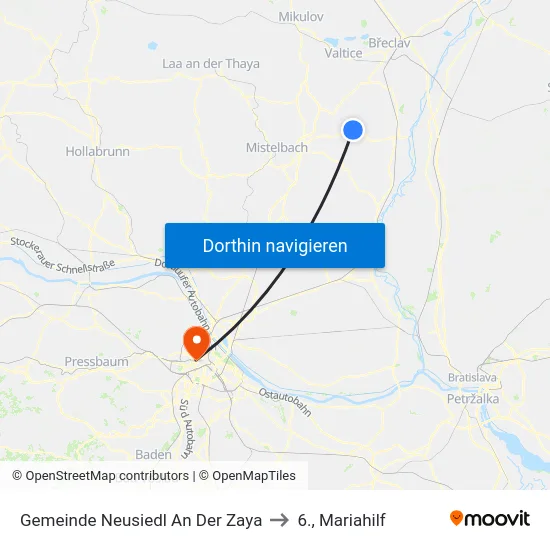 Gemeinde Neusiedl An Der Zaya to 6., Mariahilf map