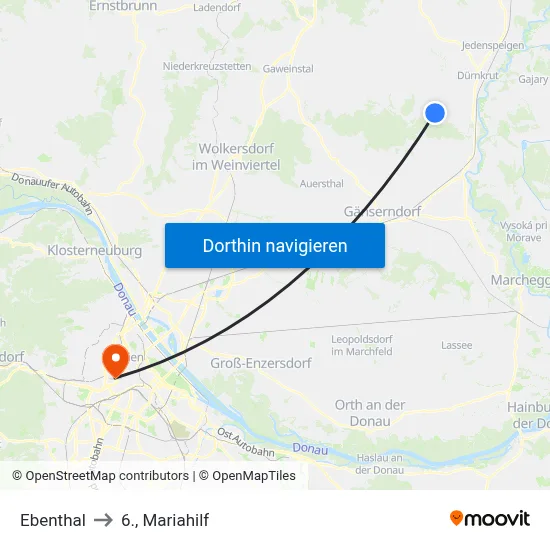 Ebenthal to 6., Mariahilf map