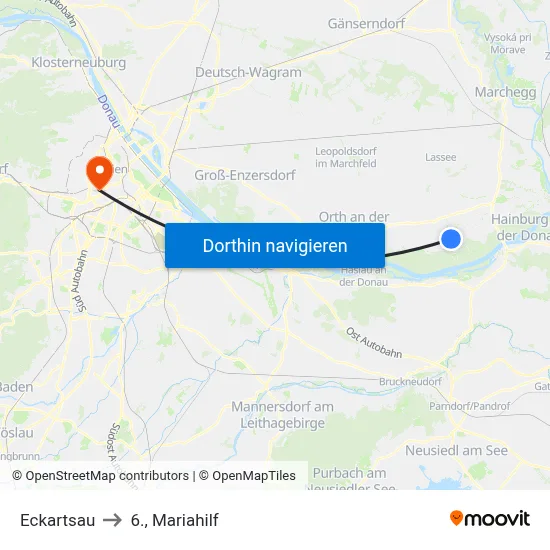 Eckartsau to 6., Mariahilf map