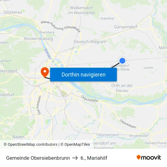 Gemeinde Obersiebenbrunn to 6., Mariahilf map
