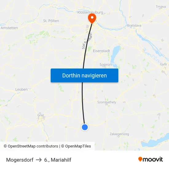 Mogersdorf to 6., Mariahilf map