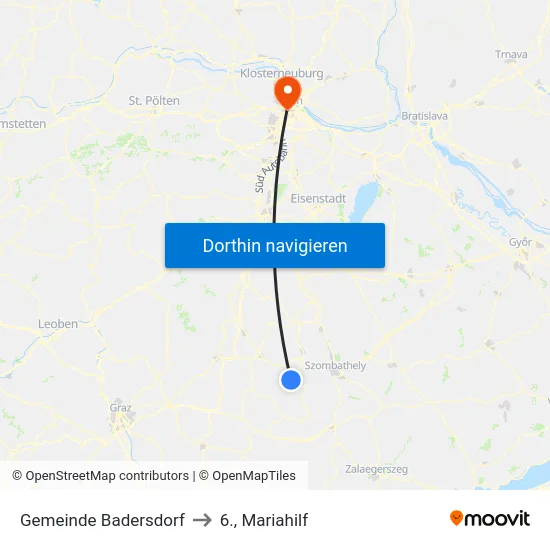 Gemeinde Badersdorf to 6., Mariahilf map