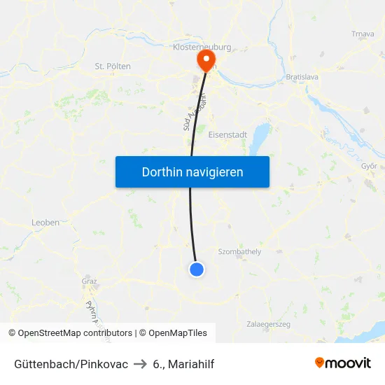 Güttenbach/Pinkovac to 6., Mariahilf map