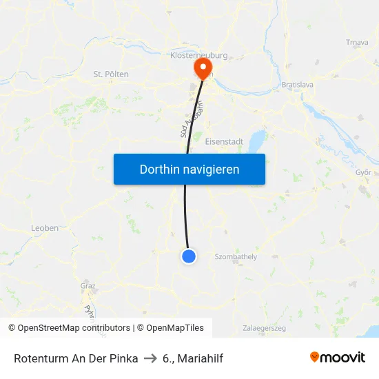 Rotenturm An Der Pinka to 6., Mariahilf map