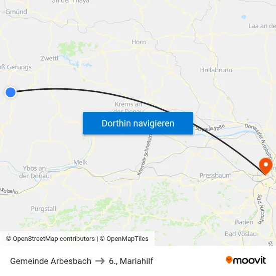 Gemeinde Arbesbach to 6., Mariahilf map