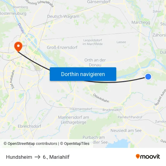 Hundsheim to 6., Mariahilf map