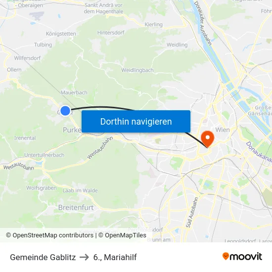 Gemeinde Gablitz to 6., Mariahilf map
