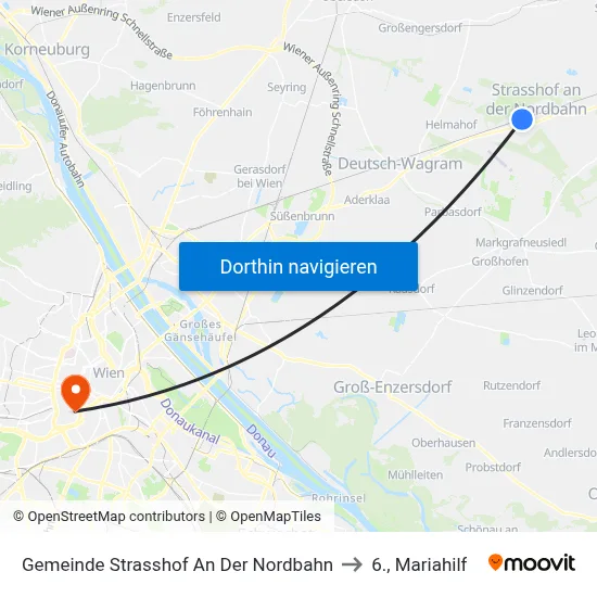 Gemeinde Strasshof An Der Nordbahn to 6., Mariahilf map