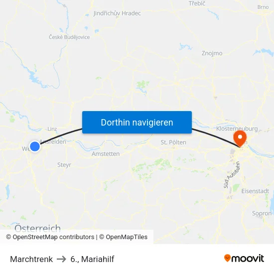 Marchtrenk to 6., Mariahilf map