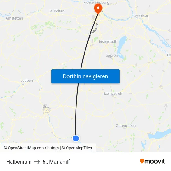 Halbenrain to 6., Mariahilf map