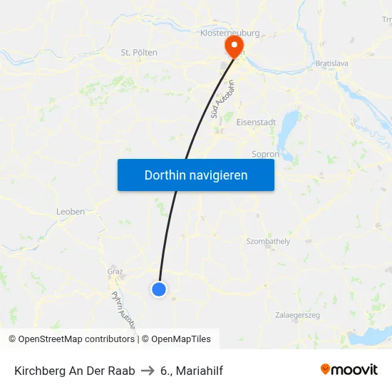Kirchberg An Der Raab to 6., Mariahilf map