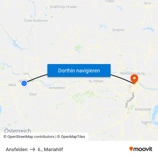 Ansfelden to 6., Mariahilf map